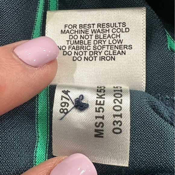 Peter Millar Summer Comfort Polo Shirt Medium Green Striped Amelia Island Resort - Picture 7 of 10